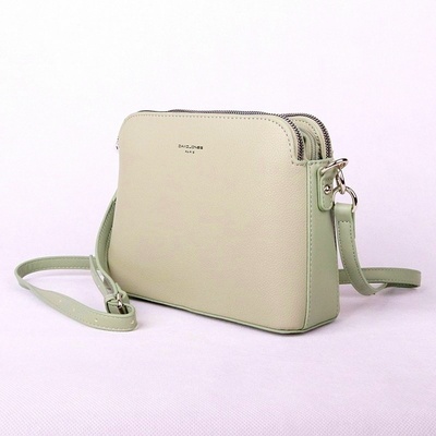 David Jones malá pevná tříoddílová crossbody kabelka 6960-1 světlezelená