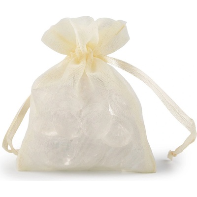 Prima-obchod Dárkový pytlík s kovovým leskem 8x10,5 cm organza shine, barva 6 krémová světlá