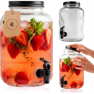Džbán SuperButelki Sklenice s kohoutkem na nápoje limonády 4 l