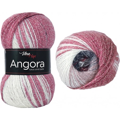 Vlna-hep Angora luxus simli batik - vlna, mohér, akryl a metalické vlákno Angora luxus simli batik: Melír 5726