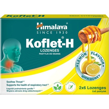 Himalaya Кофлет с пчелен мед за гърло, лимон, 12 бонбона, Himalaya