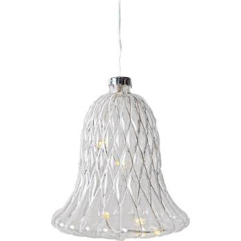 SIRIUS LED sklenený zvonček, číry, 9 cm