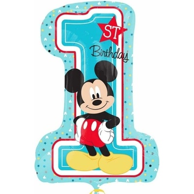 Amscan Fóliový balón 1 narozeniny Mickey 48 x 71 cm