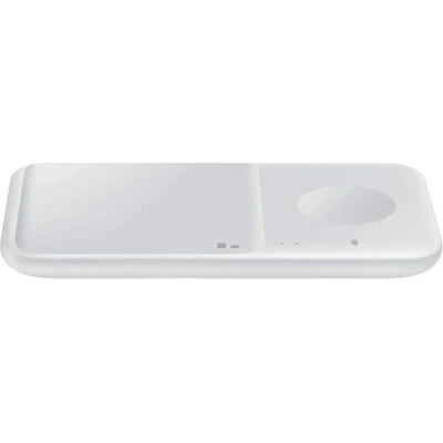 Samsung Wireless Charging Pad Duo EP-P4300BWE - двойна поставка (пад) с бързо безжично зареждане за Samsung смартфони, Galaxy Watch и Qi съвместими устройства (бял)