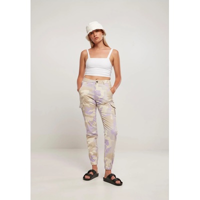 Urban Classics Дамски карго панталон в светъл камуфлаж Ladies High Waist lilaccamoUB-TB3047-03676 - Цветен принт, размер 27