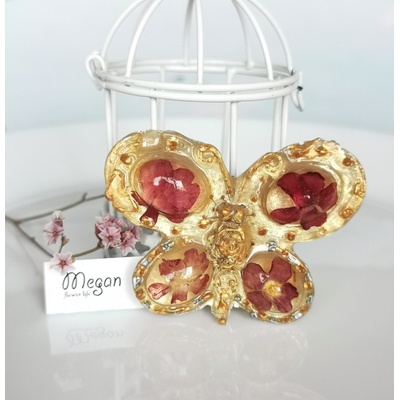 Meganflo Брошка пеперуда с върбинки