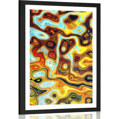 Plakát s paspartou barevná abstrakce - 30x45 black