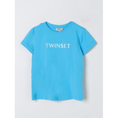 Twinset Girl tričko s krátkým rukávem basic tyrkysové