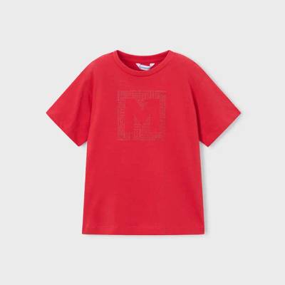 MAYORAL Тениска къс ръкав basic Доматен цвят за мини момче Mayoral