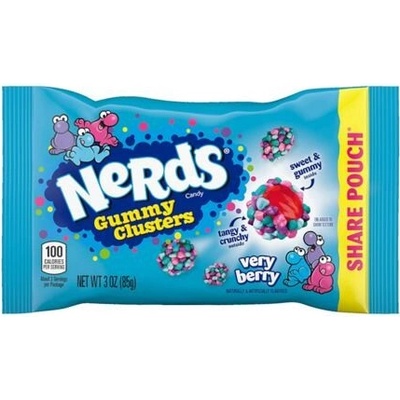 Nerds Gummy Clusters žvýkací bonbony ve skořápce s příchutí modrých malin 85 g