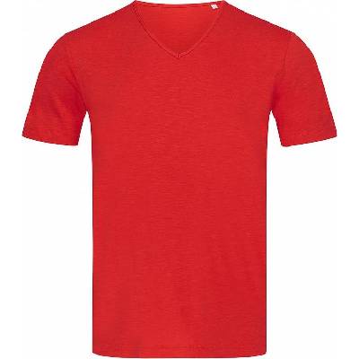 Stedman pánske tričko Shawn V-neck červené