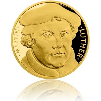 Česká mincovna Zlatá půluncová mince Martin Luther 500. výročí reformace 15,56 g