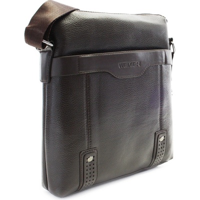Tmavě hnědá pánská zipová crossbody taška Moses