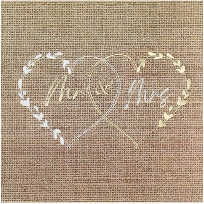 Santex Ubrousky papírové svatební přírodní 20ks 33x33cm – Zboží Mobilmania