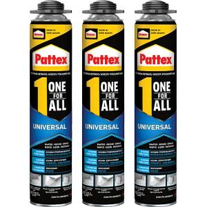 Pattex ПЯНА ЛЕПИЛНА pattex one for all pu ПИСТОЛЕТНА 3х750мл ПРОМО ПАКЕТ (3061537)