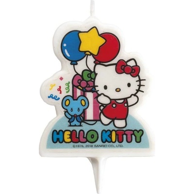 Dekora Svíčka na dort Hello Kitty 7cm s myčkou a balónky – Zboží Dáma