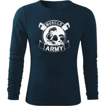 DRAGOWA FIT-T Тениска с дълъг ръкав Muscle Army Original, тъмносиня, 160 г/м2 (5620)