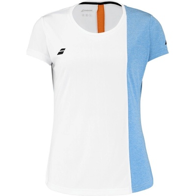 Babolat Dámske tričko Play Cap Sleeve Top Women White Blue Hthr