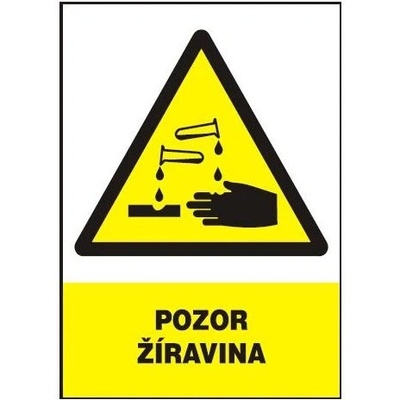 Pozor - žíravina 297x210mm - plast