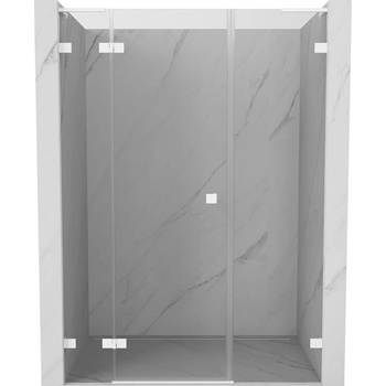 Mexen Lunar L лява врата за душ, отваряща се, 145 см, прозрачна, бяла - 834SL-145-050-20-00-L (834SL-145-050-20-00-L)