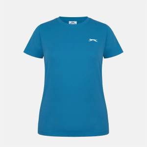Slazenger Дамска тениска с къс ръкав Slazenger Crew Neck Tee Womens - Teal