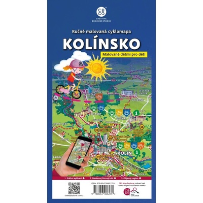 Ručně malovaná cyklomapa Kolínsko