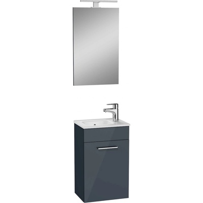 Vitra Koupelnová sestava s umyvadlem zrcadlem a osvětlením VitrA Mia 39x61x28 cm antracit lesk - MIASET40A