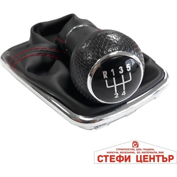 Image 1 of Paolo Топка за скоростен лост с маншон съвместима с VW Golf / Bora с 5 скорости - червен конец (58328)