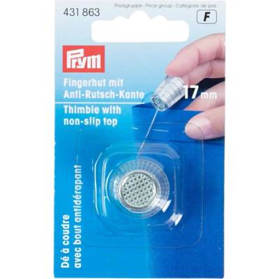 Náprstok Prym s protišmykovým okrajom, 17 mm, strieborná farba