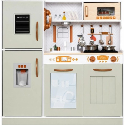 Derrson XL Dřevěná kuchyňka interaktivní Mint Green W5366 – Zboží Mobilmania