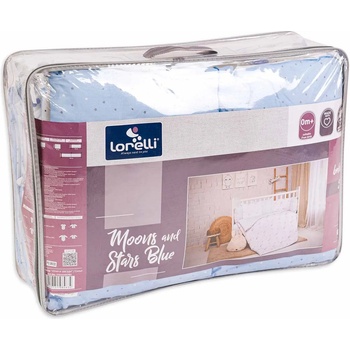 Image 1 of Lorelli Спален комплект от 5 части Lorelli - Ранфорс, Луни и звезди, син (20800085701)
