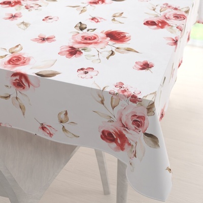 Biante Teflónový obdĺžnikový obrus TF-023 Červené ruže na bielom 140x200cm