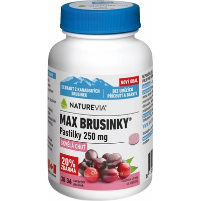 NatureVia Max brusinky pastilky 36tbl