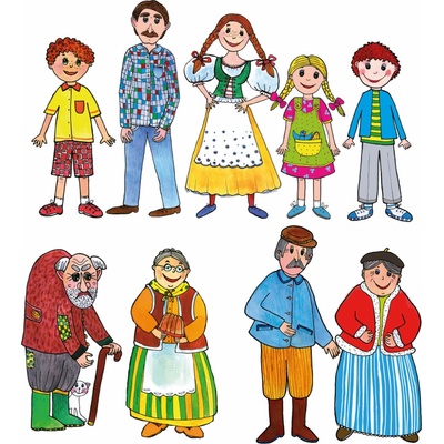 Marionetino bábky Rodina 9 ks