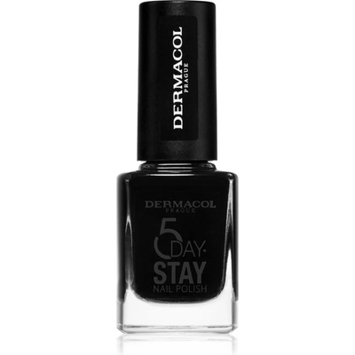 Dermacol 5 Day Stay дълготраен лак за нокти цвят 55 Black Onyx 11ml