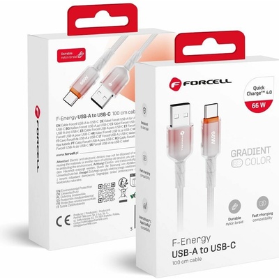 Forcell C352 USB A to Type C Qc4.0 3A 66W Gradient 1m bílý