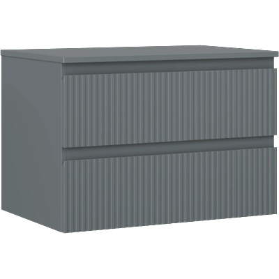 Mexen Rivel шкаф за баня под мивка 70 см с плот, 2 чекмеджета, релефен, графит мат - 91A20-07047-2-BFFC66 (91A20-07047-2-BFFC66)