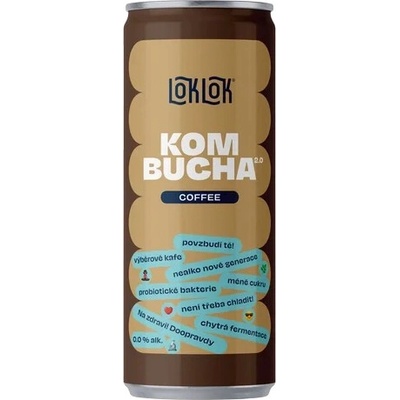 Loklok Kombucha káva plech 330 ml