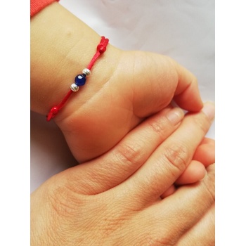 Image 1 of Червен конец със син камък за бебе (БГС12)