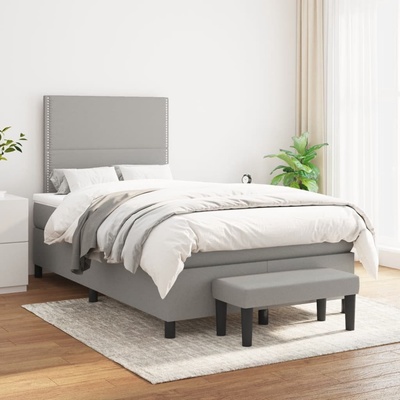 Petrashop 3136501 boxspring postel s matrací světle šedá textil