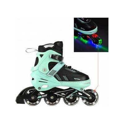 NILS Extreme Регулируеми ролкови кънки с LED за деца Abec-7 Nils Extreme Turquoise L 39-42