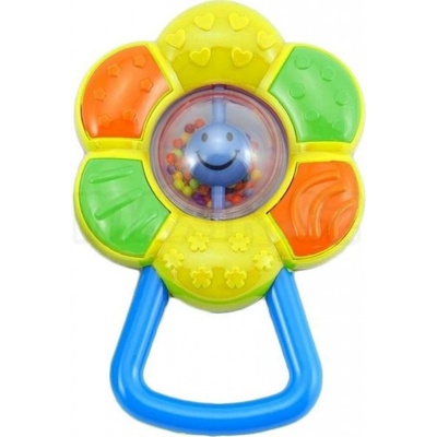 Teddies Chrastítko kytička Žlutá