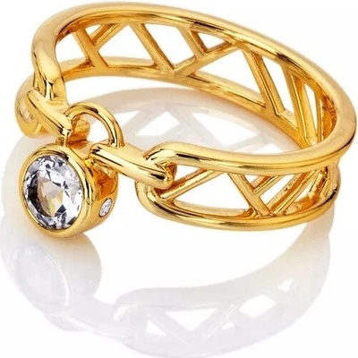 Hot Diamonds pozlacený prsten s topazem a diamantem Revolve DR301
