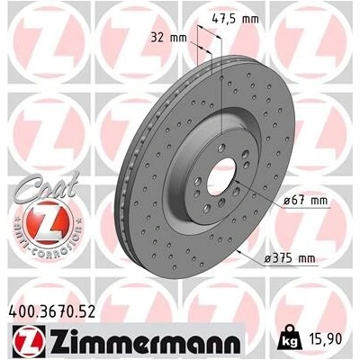 Brzdový kotúč ZIMMERMANN 400.3670.52 (400367052)