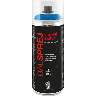 Balsprej vrchní univerzální akrylová barva ve spreji RAL 5012 400 ml světle modrá