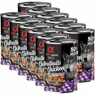 Alpha Spirit Meatballs Kuracie s kurkumou 12 x 400 g