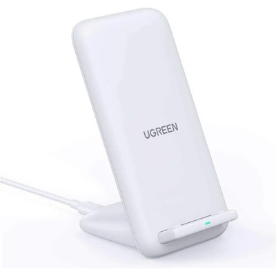 UGREEN Wireless Charger Stand 15W - поставка (пад) за безжично зареждане за Qi съвместими устройства (бял)