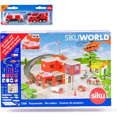 Siku Auto World požární stanice s hasičskými auty