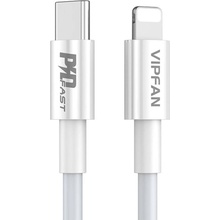 Vipfan P01 USB-C na Lightning, 3A, PD, 1m, bílý