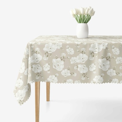 Goldea hranatý teflónový obrus biele kvety 80x80 cm